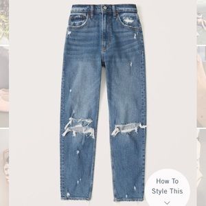 Abercrombie High Rise Mom Jeans Medium Wash Long